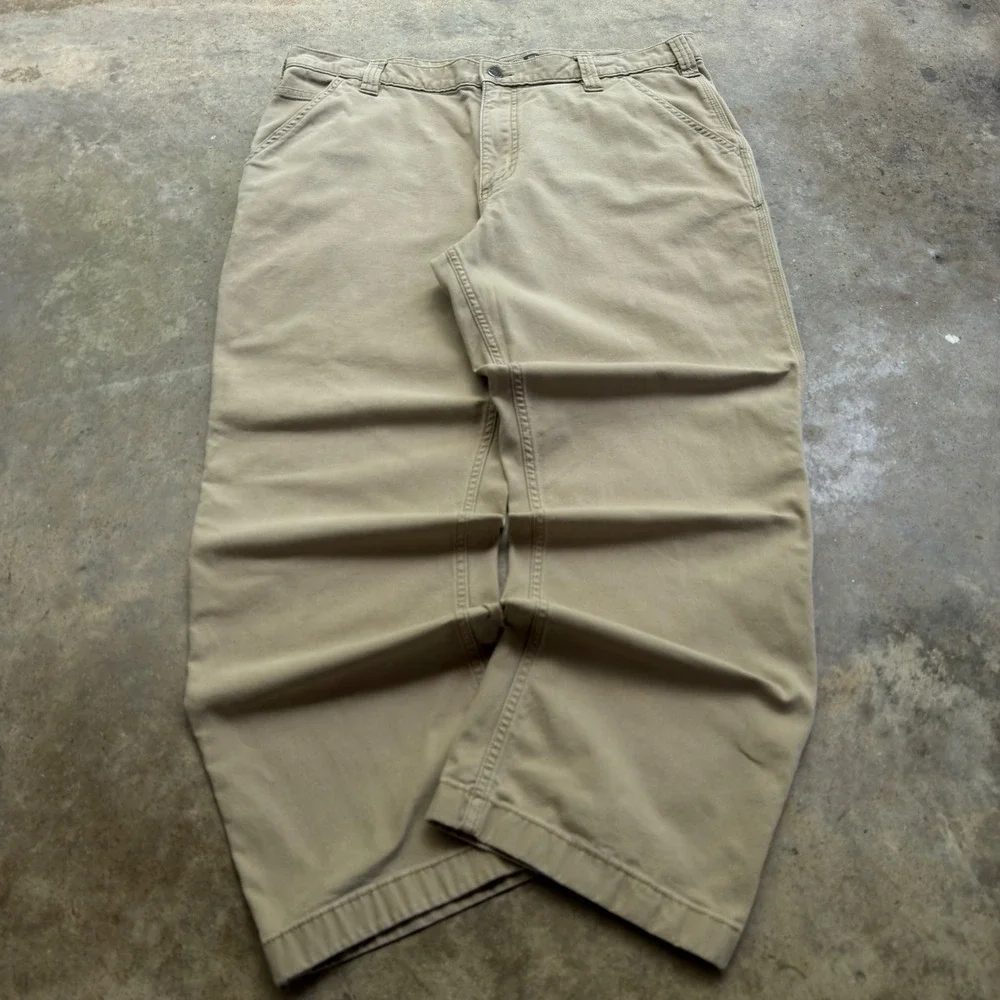 Vintage 2000s Carhartt Workwear Pants Baggy Carpenter Canvas Tan 36x30 (d8)